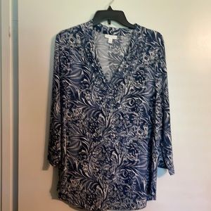 Charter club / Long sleeve tunic / Polyester spandex blend